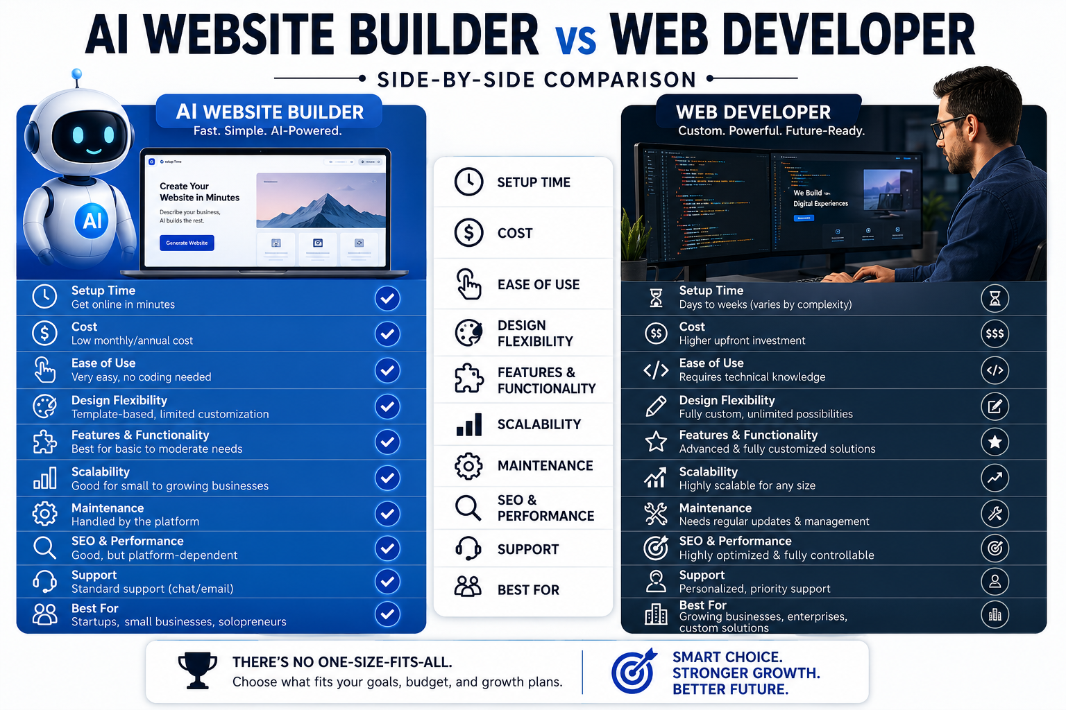 AI Website Builders vs Professional Web Developers