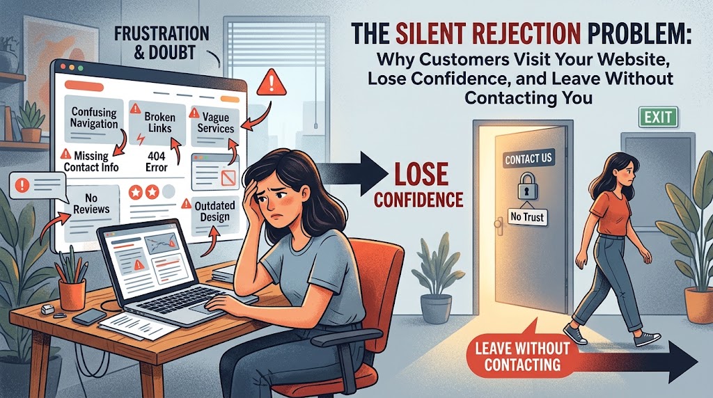The Silent Rejection Problem: Why Customers Visit Your Website, Lose Confidence, and Leave Without Contacting You