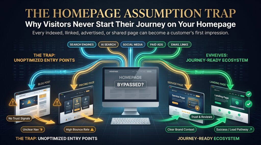 The Homepage Assumption Trap: Why Visitors Never Start Their Journey on Your Homepage